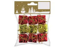 9 Folienpäckchen Rot Gold 2,5 cm