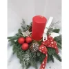 Adventsgesteck 35 cm mit 1 Kerze 130/70 Rot