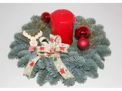 Adventsgesteck Nobilis mit 1 Kerze Ø 32 cm Rot