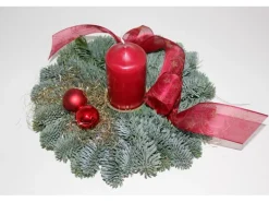 Adventsgesteck Nobilis mit 1 Kerze Ø 23 cm Altrot