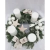 Adventskranz 30 cm Garniert Weiß