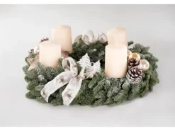 Adventskranz 30 cm Garniert Creme