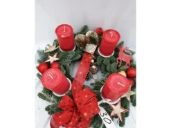 Adventskranz 35 cm Garniert Exklusiv Rot