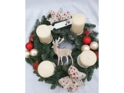 Adventskranz 35 cm Garniert Creme