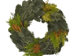 Adventskranz Koniferen-Mix mit Korkenzieherweid Ø ca. 30 cm