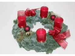 Adventskranz mit 4 Kerze Ø 35 cm Altrot