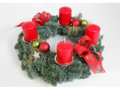 Adventskranz mit 4 Kerze Ø 35 cm Rot