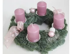 Adventskranz  mit 4 Kerze Ø 30 cm Altrosa