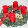 Adventskranz mit 4 Kerze Ø 30 cm Rot-Gold