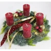 Adventskranz Mixgrün mit 4 Kerze Ø 35 cm Bordeaux-Gold