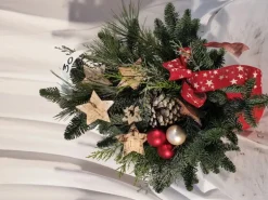 Adventsvase mit Deko 15 cm Rot