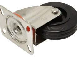 App.-Lenkrolle mit Platte Edelstahl Ø 100 mm 60 kg