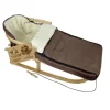 Bambiniwelt by Rafael K. Holzschlitten mit Rückenlehne und Winterfußsack 108cm Lammwolle Wasserabweisend Kombi-Set für Kinderwagen Buggy Braun