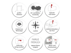 Banjado Amerikanischer Briefkasten Weiß 48x22x16cm US Mailbox Letterbox Postkasten Stahl Pulverbeschichtet Motiv Vogel Auf Tannenzweig