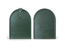 Banjado Amerikanischer Briefkasten Grün 48x22x16cm US Mailbox Letterbox Postkasten Stahl Pulverbeschichtet Motiv Vogel Auf Tannenzweig