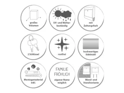 Banjado Briefkasten Edelstahl 38x43x12.5cm Rostfrei Mit Zeitungsfach Mit Motiv Motiv Vogel Auf Tannenzweig