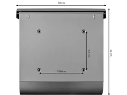 Banjado Briefkasten Edelstahl 38x39x12cm Mit Zeitungsfach Inkl. Montagematerial Motiv Vogel Auf Tannenzweig