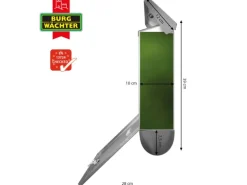 Banjado Briefkasten Edelstahl 38x39x12cm Mit Zeitungsfach Inkl. Montagematerial Motiv Vogel Auf Tannenzweig