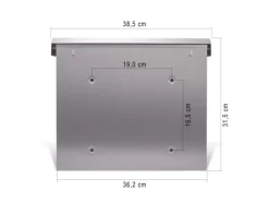 Banjado Briefkasten Edelstahl 38.5x31.5x12cm Ohne Zeitungsfach Inkl. Montagematerial Motiv Vogel Auf Tannenzweig
