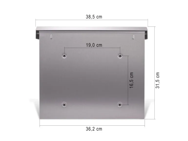 Banjado Briefkasten Edelstahl 38.5x31.5x12cm Ohne Zeitungsfach Inkl. Montagematerial Motiv Vogel Auf Tannenzweig