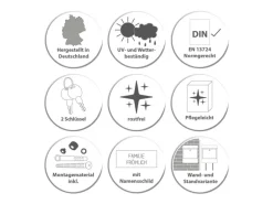 Banjado Briefkasten Schwarz 36.2x32.2x10cm Groß / Inkl. Montagematerial & 2 Schlüsseln / Mit Namensschild Motiv Vogel Auf Tannenzweig