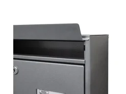 Banjado Briefkasten Silber 36.2x32.2x10cm Groß / Inkl. Montagematerial & 2 Schlüsseln / Mit Namensschild Motiv Vogel Auf Tannenzweig