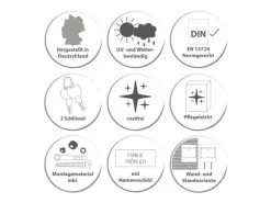 Banjado Briefkasten Weiß 36.2x32.2x10cm Groß / Inkl. Montagematerial & 2 Schlüsseln / Mit Namensschild Motiv Vogel Auf Tannenzweig