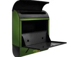 Banjado Design Briefkasten Schwarz Pulverbeschichtet 39x47x14cm 2 Schlüssel Mit Zeitungsfach Motiv Vogel Auf Tannenzweig