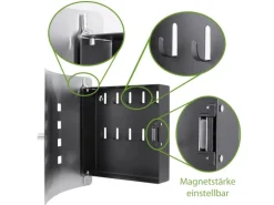 Banjado Design Schlüsselkasten Aus Edelstahl Für 10 Schlüssel 24x21,5x7cm Mit Magnetverschluss Motiv Vogel Auf Tannenzweig