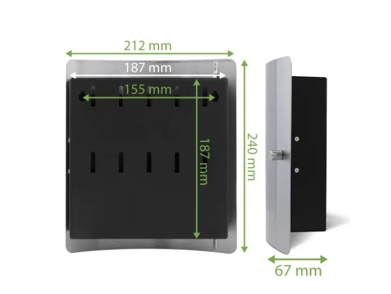 Banjado Design Schlüsselkasten Aus Edelstahl Für 10 Schlüssel 24x21,5x7cm Mit Magnetverschluss Motiv Vogel Auf Tannenzweig