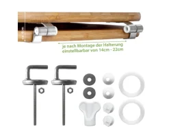 Banjado Design WC Sitz Bambus Toilettendeckel Toilettensitz Bambus Holz Klodeckel WC-Sitz Universal Scharnieren Motiv Vogel Auf Tannenzweig