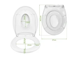 Banjado Familien WC Sitz Mit Absenkautomatik Universeller Klodeckel Mit Kindersitz Hochwertiges Polypropylen Mit Motiv Vogel Auf Tannenzweig