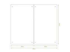 Banjado Herdabdeckplatte Glas 2 Teilig Je 30x52CM Schneidebrett Herdabdeckung Mit Motiv Vogel Auf Tannenzweig