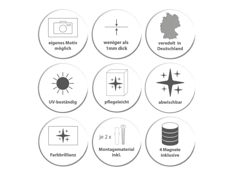 Banjado Magnettafel Rund Größe 47cm Magnetwand Schwarz Aus Metall Magnetpinnwand Pinnwand Motiv Vogel Auf Tannenzweig