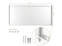 Banjado Magnettafel 78x37cm Magnetwand Weiß Aus Metall Magnetpinnwand Pinnwand Inkl. 4 Magnete Motiv Vogel Auf Tannenzweig