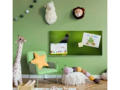 Banjado Magnettafel 78x37cm Magnetwand Weiß Aus Metall Magnetpinnwand Pinnwand Inkl. 4 Magnete Motiv Vogel Auf Tannenzweig