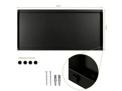 Banjado Magnettafel 78x37cm Magnetwand Schwarz Aus Metall Magnetpinnwand Pinnwand Inkl. 4 Magnete Motiv Vogel Auf Tannenzweig