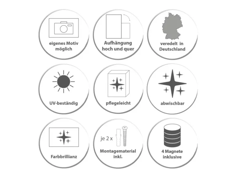 Banjado Magnettafel 78x37cm Magnetwand Silber Aus Metall Magnetpinnwand Pinnwand Inkl. 4 Magnete Motiv Vogel Auf Tannenzweig