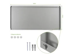 Banjado Magnettafel 78x37cm Magnetwand Silber Aus Metall Magnetpinnwand Pinnwand Inkl. 4 Magnete Motiv Vogel Auf Tannenzweig