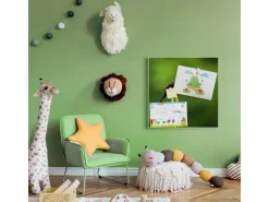 Banjado Magnettafel 50x50cm Magnetwand Weiß Aus Metall Magnetpinnwand Pinnwand Inkl. 4 Magnete Motiv Vogel Auf Tannenzweig