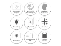 Banjado Magnettafel 50x50cm Magnetwand Weiß Aus Metall Magnetpinnwand Pinnwand Inkl. 4 Magnete Motiv Bunte Punkte