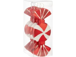Baumschmuck Bonbon Rot-Weiß 4 Stück
