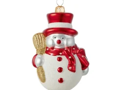 Baumschmuck Schneemann Rot-Weiß-Gold