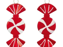 Baumschmuck-Set Bonbon 4-teilig Rot-Weiß