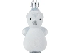 Baumschmuck-Set Pinguin 4-teilig Weiß-Silber