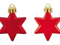 Baumschmuck-Set Sterne 12-teilig 5 cm Rot