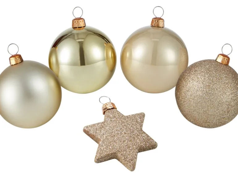 Baumschmuck-Set 50-teilig Champagnerfarben