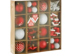 Baumschmuck-Set 50-teilig Rot-Weiß