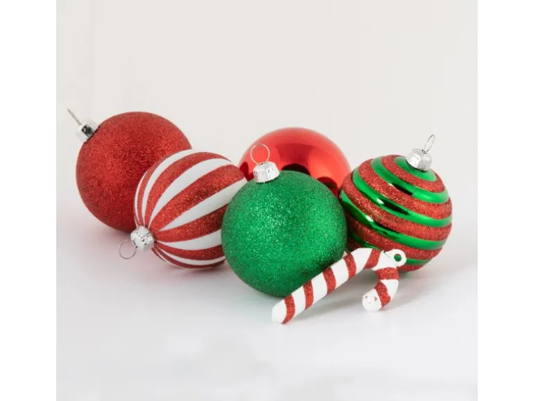 Baumschmuck-Set 50-teilig US-Style Grün/Rot/Weiß