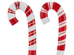 Baumschmuck-Set Zuckerstange 4-teilig Rot-Weiß